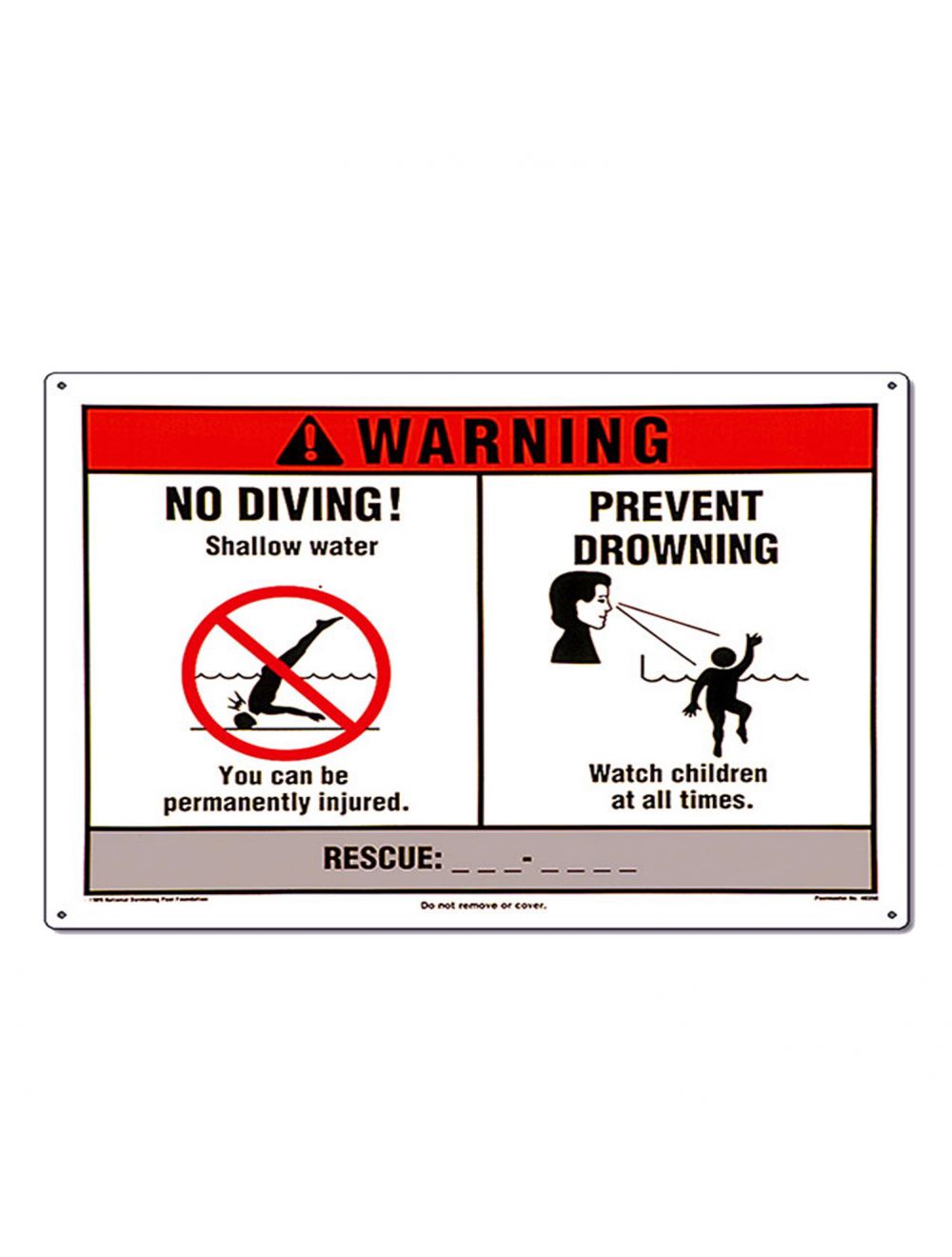 WARNING NO DIVING SIGN