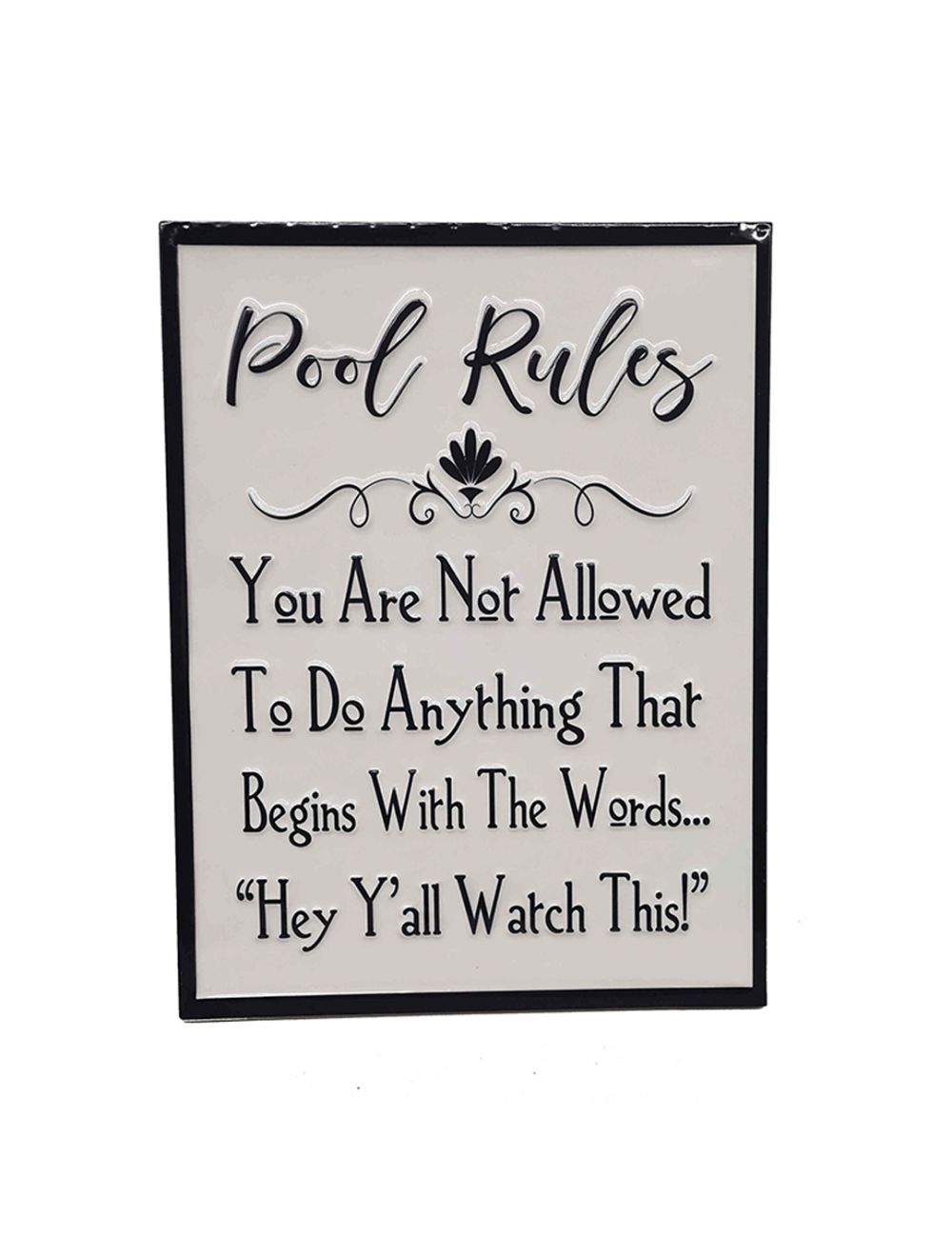 POOL RULES METAL SIGN