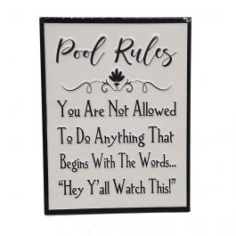 POOL RULES METAL SIGN