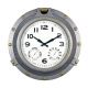 PORTHOLE CLOCK 18 IN. THERMOMETER SILVER