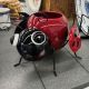 IRON LADY BUG WITH CERAMIC POT PLANTER